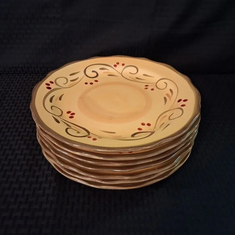 Home Trends Italian Villa Dinner Plates LOT of 7 Stoneware 11